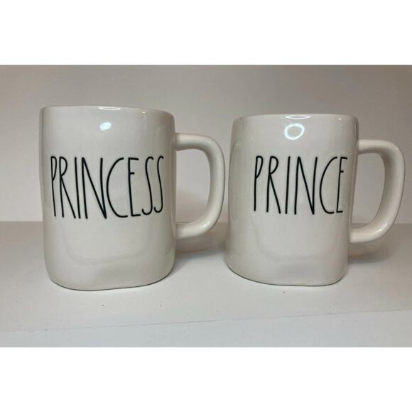 Rae Dunn Artisan Collection -Prince & Princess Farmhouse Mug Set of 2, White - Picture 8 of 9